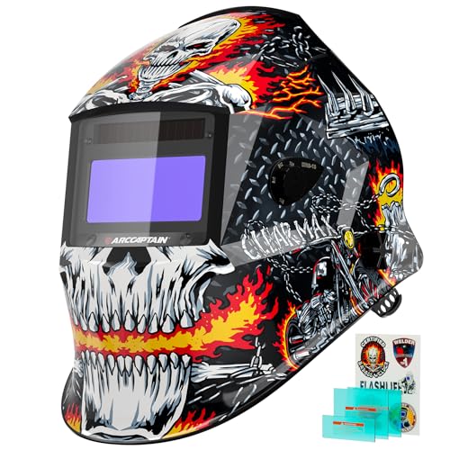 ARCCAPTAIN Welding Helmet Auto Darkening, 1/1/1/1 True Color Welding Hood, 4 Arc Sensor 1/25000s...