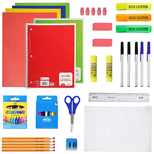 12-Pack 19” Sport Backpacks with 52 Piece School Supplies Kits - Pens, Pencils, Crayons – Bulk Bundle for Elementary, Middle, and High School Students, 6 Assorted Styles3