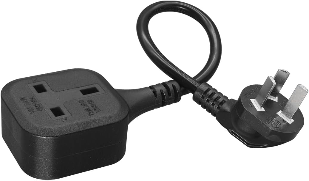 Tekit AU to UK Short Power Cord 1ft,Australia 3 Prong to British Standard Female Socket Cable,UK AU Plug Adapter Cord,13A/250V (AU to UK 30cm/1ft)