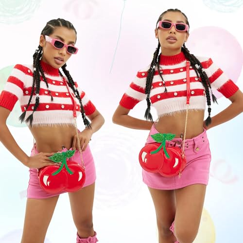 Fun Shape Purse for Women Novelty Handbags Unique Chain Crossbody Bag for Teens with Adjustable Shoulder Strap3