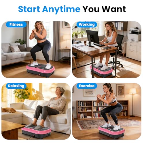 Image of AXV Vibration Plate Fitness Platform Exercise Machine Vibrating Shaking Full Body Shaker Workout Vibrate Stand Shake Board Sport for Weight Loss Fat Burner for Gym Home Office