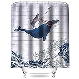 Ryoizen Duschvorhang 180x180 Anti-Schimmel Wasserabweisend Badvorhang Waschbar Duschvorhänge Badezimmervorhang fur Badezimmer,mit 12 Duschvorhangringen zur Befestigung an der Duschstange,Type-3
