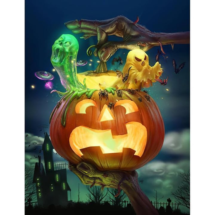 Zythron Halloween Diamond Art Kit - Scarecrow Pumpkin 5D DIY Gem Painting For Adults, 12x16 Inch - View #7