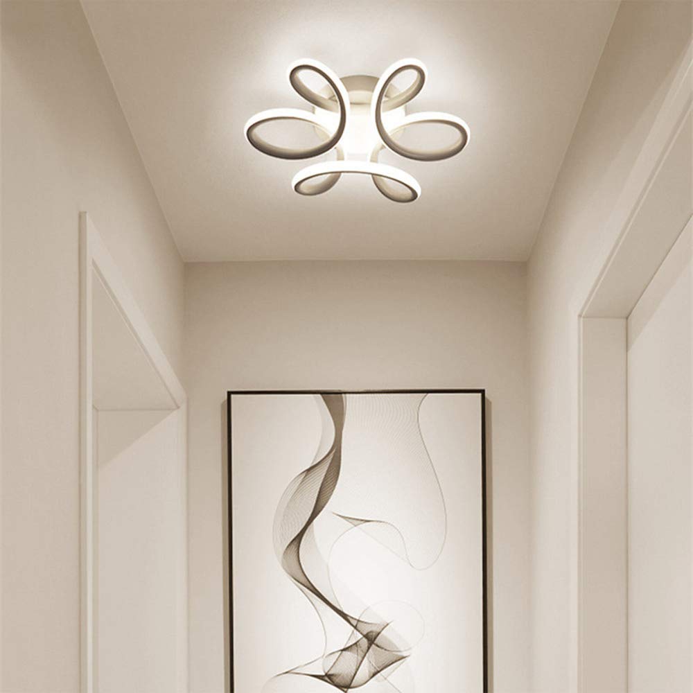 Flower Shape LED Ceiling Light Modern Flush Mount Ceiling Lamp Acrylic Lampshade Ceiling Lighting For Living Room Bedroom Hallway Lamps,White+Cool White-16W