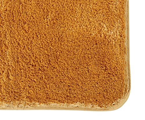 Image of Pano Microfiber Anti Slip Bathmat Set with Contour, Soft & Super Absorbent Mats for Shower, Washable, Non-Slip & Quick-Drying Mats for Home, Kitchen, Office, Pack of 2 (Gold, 50X75 Cm & 50X50 Cm)