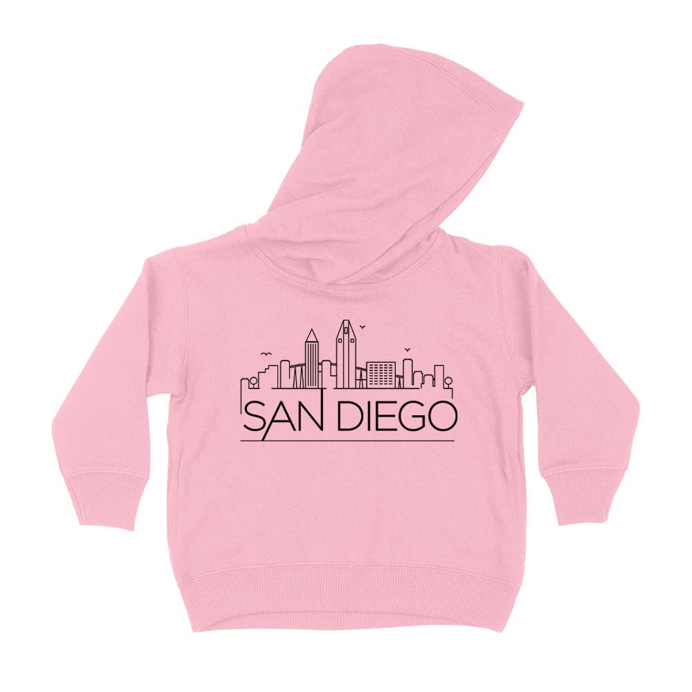 Skyline San Diego California Kids Hoodie Sweatshirt Toddler 2T Light Pink