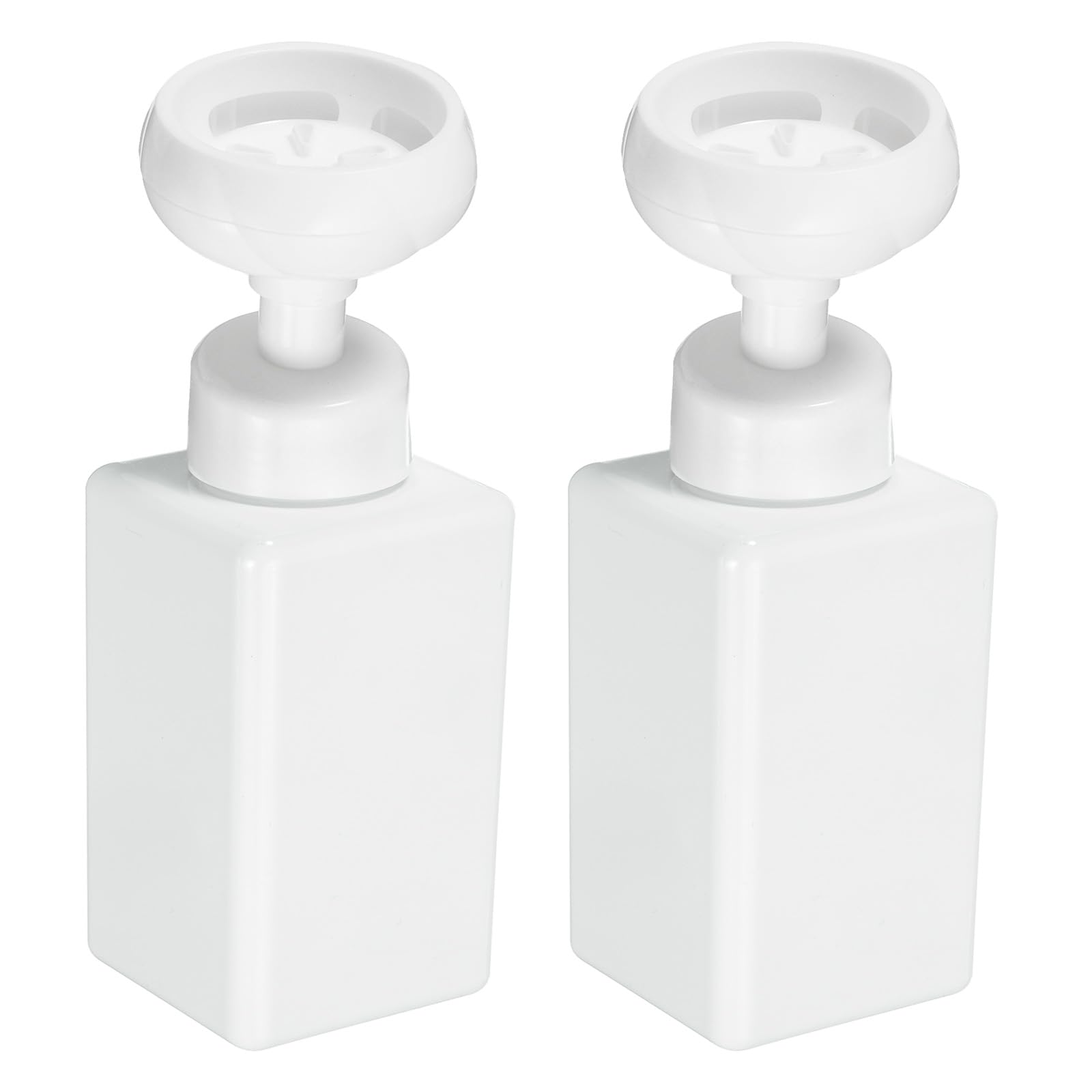 uxcell 2PCS Flower Empty Foam Pump Bottle, 450ml Travel Foam Soap Dispenser Empty Refillable Plastic Pump Bottle for Lash Shampoo, Hand Soap, Facial Lotion(8" White)