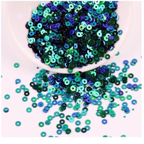 Rockreyoa 30 Farben Lose Pailletten, Runde Stickerei Regenbogen-Pailletten mit Löchern zum Basteln?DIY Kunsthandwerk Nähen Schmuck Basteln Dekorationen Nr.15 Hausfarbe Schwarz 3mm