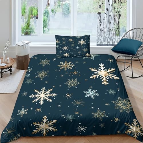 Funda nórdica infantil de copas de nieve 135x200 con fundas de almohada de microfibra suave 2