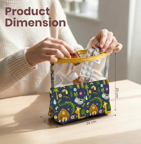 Image of Medicine Kit | Multipurpose All-in-One Compact, Durable, Lightweight, Waterproof, Bag | Travel Friendly Pouch | Ideal for Stationary, Diaper, Medicines (Animal Print)