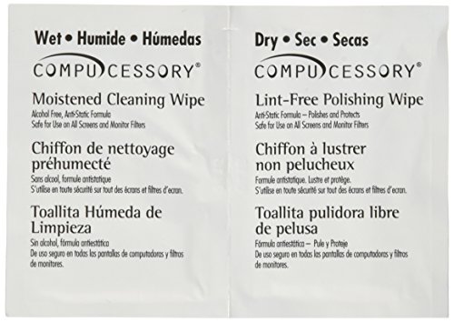 Compucessory Wet & Dry Cleaning Wipes (CCS24218) 50 Count(Pack of 1)