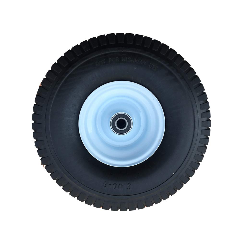 Buy SLT 6.006" Flat Free Wheelbarrow Tire on Wheel, 3" Centered Hub, 3