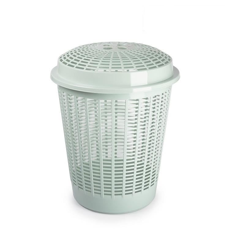 Cesta Portabiancheria Cestone Forato in Plastica Verde Acqua 50 Litri