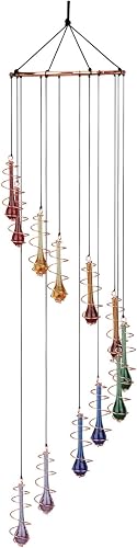 Red Carpet Studios Windchimes Spiral Wind Chime, 32" Long, Rainbow Teardrop