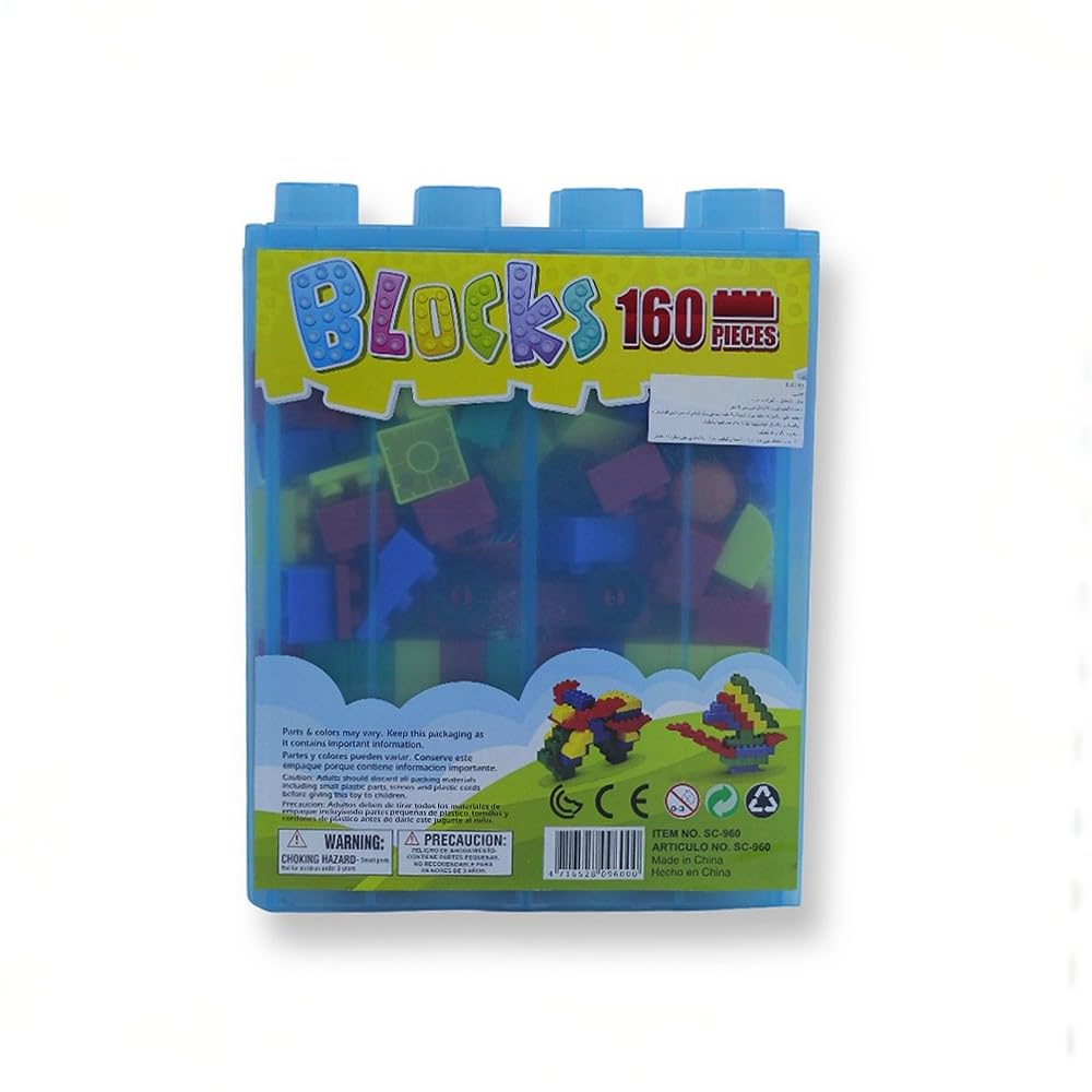 Kids Building Blocks Box 160 Pcs large Big Mega Bricks construction educational Multi color block brick Assemble Free toy set bag safe for kids