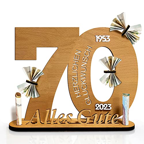 Binggunyo Holzschild Gästebuch Geburtstag Holz - 2023 Geburtstag Jubiläum für Jahre Mann Frau Holz Schild Gästebuch mit Ständer und Kerzenhalter Deko Geburtstagsgeschenk (70)