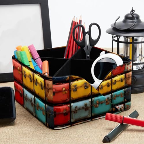 Boîte de rangement à compartiments style valise pour ordonner vos cosmétiques de salle de bain - 8