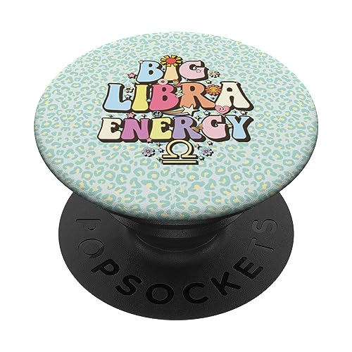 September to October birthday groovy Retro Libra Zodiac sign PopSockets Standard PopGrip