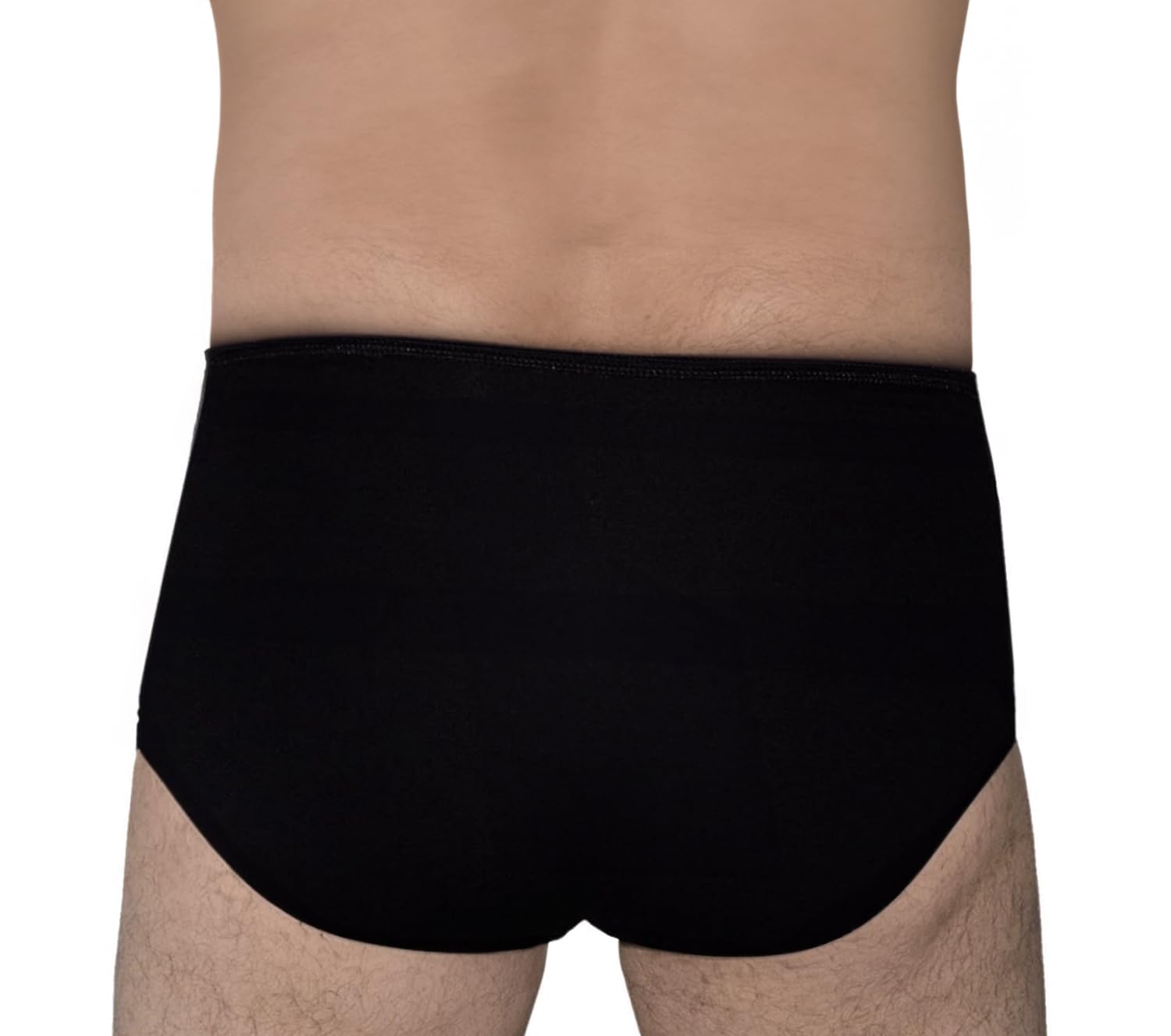 BODYPERFECT Braguitas hernia inguinal hombre Slip Cinturón para soporte Made in Italy (X-Large, Negro)