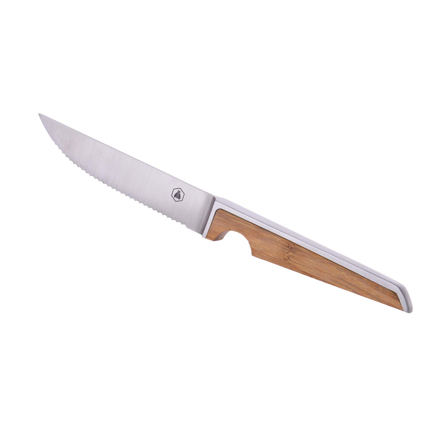 LAGUIOLE - Laguiole 40268480 Coffret de 4 Couteaux à Steak (24,3 cm) en Acier Inoxydable avec Manche en Bois de Bambou Marron