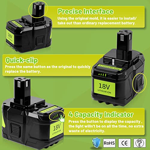 Image of 【Upgrade!】 CaliHutt 18V 9.0Ah Replace Battery for Ryobi ONE+ Plus 18V Battery High Capacity 18V Lithium-Ion Battery P102 P104 P105 P106 P108 P107 P109 for Cordless Power Tools