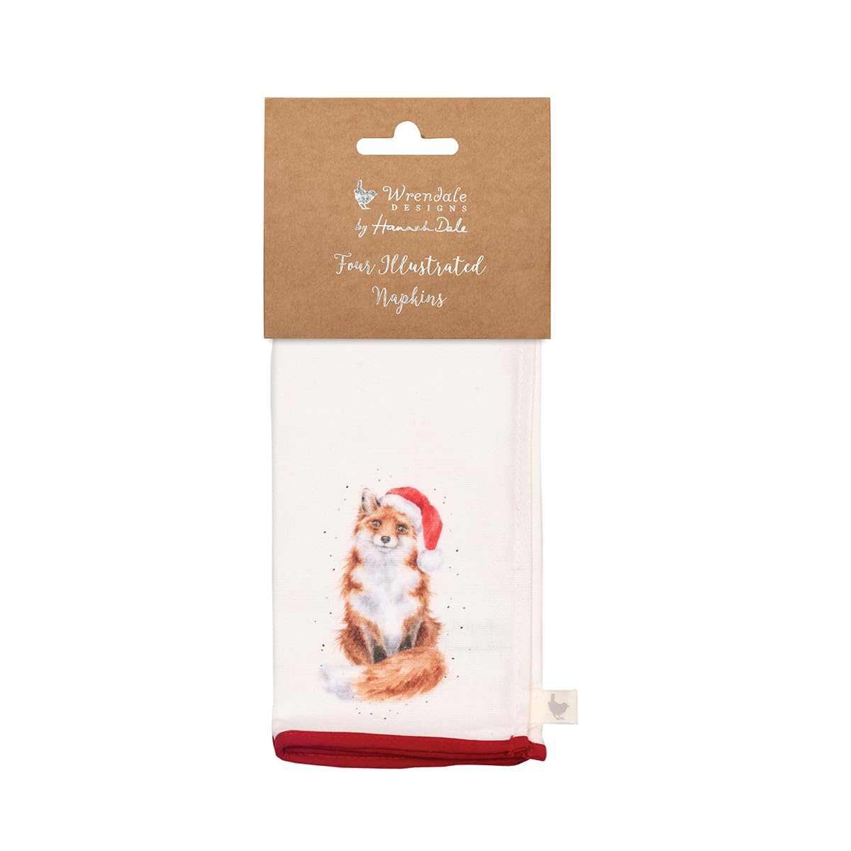 Wrendale Designs - Lot de 4 serviettes en tissu Motif animaux de Noël