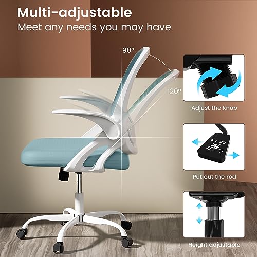 Home Office Chair Work Desk Chair Comfort Ergonomic Swivel Computer Chair, Breathable Mesh Desk Chair, Lumbar Support Task Chair With Wheels And Flip-Up Arms And Adjustable Height #TOP3