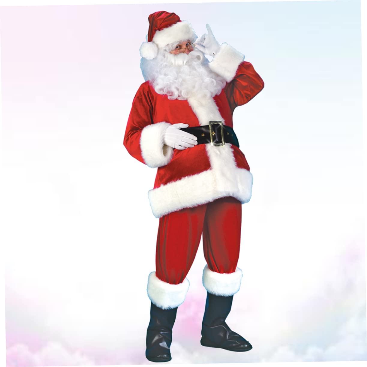 Toyvian 7pièces Costume de Père Noël Créatif pour Fêtes de Noël Cosplay et Activités