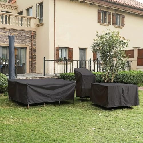 Bâche salon de jardin imperméable anti-UV 190 cm pour protéger votre table extérieure