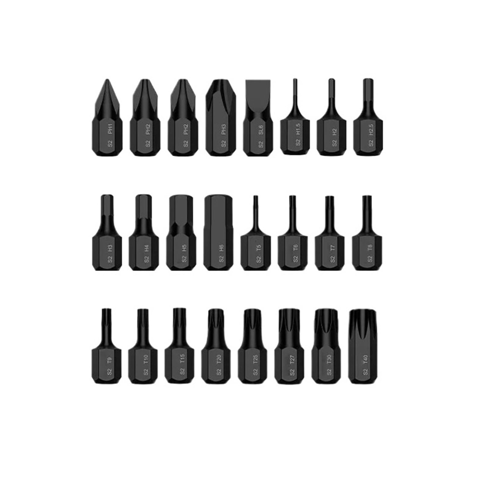 18mm Ultra Short 1/4' Hex Screwdriver Bit Set Cross Slotted Torx Hexagonal Electric Screw Driver Magnetic Hand Drill Bits(24pcs set)