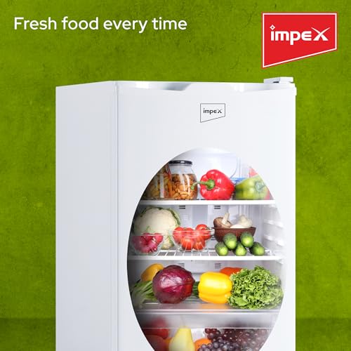 Image of Impex Refrigerator Single Door Fridge (3 Cubic Feet) Freezer,Glass Shelves, Safety Lock And Key, Low Noise, Energy Saving, Fast Cooling 90 L 95 W IMRF 140 B White