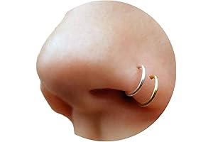 Tiny Fake Tongue Piercing Hoops - Set of 2 20g Gold and Silver