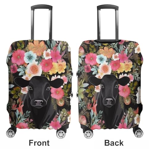 Steer Floral Luggage Cover, Washable Elastic Suitcase Cover Protector Fit 18-32 Inch Luggage3