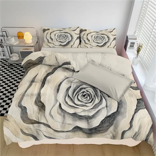 Housse de couette 240x260 motif tourbillon fleurs fleurs avec taies - 3