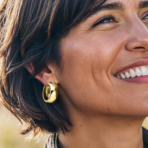 Ross-Simons 18kt Gold Over Sterling Wide Hoop Earrings2