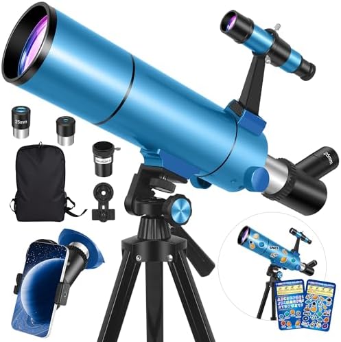 Telescope for Adults & Kids, 80mm Aperture 500mm (20X-150X) Profe...