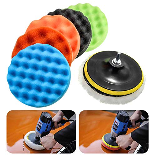 Image of DIY Crafts Pack Of 6 inchinch, Multi, Buffing Sponge Polishing Pad Hand Tool Kit For Polisher Compound Polishing Polish Polisher Buffer Polishing Disc Wool Wheel Paint Car(Pack Of 6 inchinch, Multi)