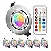 LED Einbaustrahler RGBW,LED Einbauleuchten Farbig,Rundes Schwenkbar LED Spots Farbwechsel,Dimmbar mit Fernbedienung,RGB Deckenstrahler,für Wohnzimmer,Schlafzimmer,Küche,Bad (6Pack,RGB+5W Neutralweiß)
