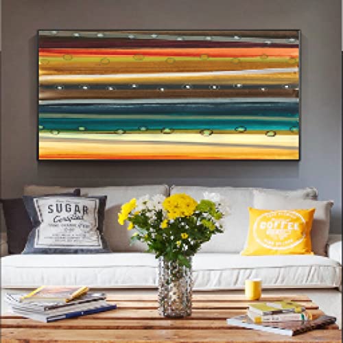 Impression sur toile abstraite haut de gamme style pop art golden point 60x120cm