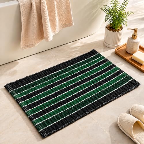 Generic Dark Green, Handwoven Cotton Door Mat for Home, Kitchen & - Image 2