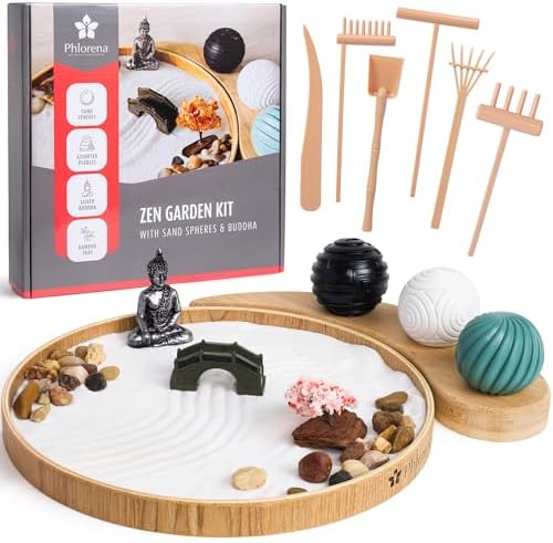Zen Garden for Desk – Mini Zen Garden Kit for Calming Stress & Re...