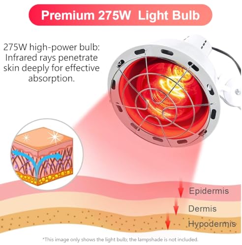 Image of Infrared Light Blub, 275W Near Infrared Red Light Therapy Heat Lamp Blub, E26 /E27 Socket, 110V