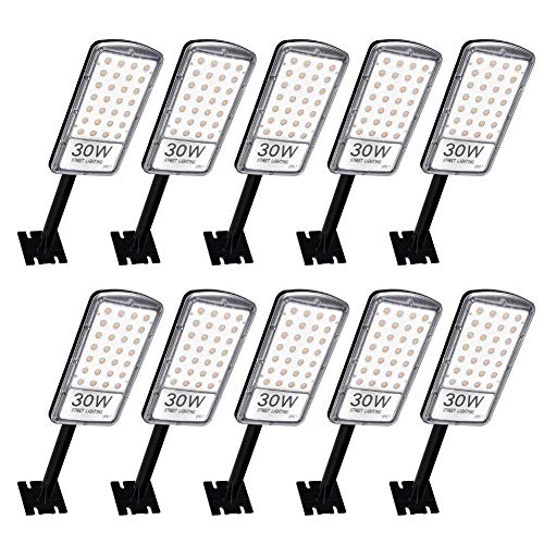 Ankishi Farolas LED para Exterior 10 Pack 30W 3000LM, Foco Módulo Super Brillante IP67 6500K, Farola con soporte de montaje, Reflector Lámpara para Exterior, Floodlight Jardín Patio.(Blanco Cálido)