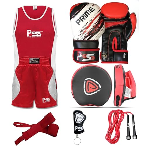 Pack boxe enfant 6 pièces rouge : le cadeau idéal pour fille et garçon de 5-6 ans