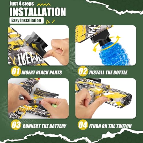 Image of SUPER TOY Gel Blaster Gun Automatic Pistol with Rechargeable Battery and 10,000 Water Balls Electric Outdoor Target Games for Kids Boys