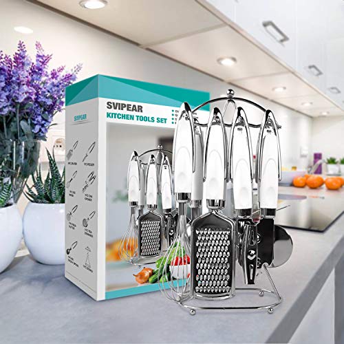 image for Magic Hue SVIPEAR 8 Kitchen Cooking Stainless Steel Utensil Set - Kitc