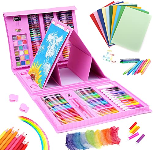 KA-00694 超豪華！お絵かきアートセット 176ピース 子供のお絵かきセッ Amazon | お絵かきセット アートセット【色鉛筆 クレヨン 水性ペン 176