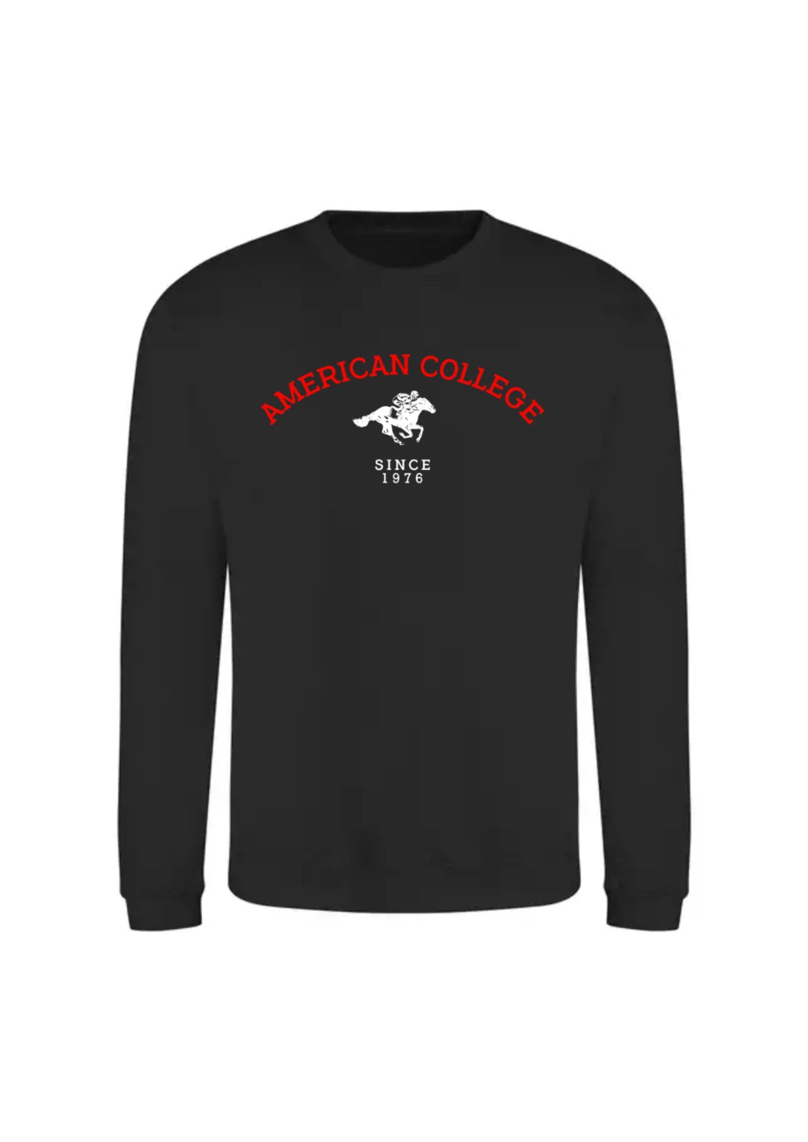 AMERICAN COLLEGE USA Bluza z kapturem sweter z nadrukiem ciepłe ubrania mieszane mężczyźni i kobiety na co dzień model ACSCRW3 Black L, czarny, L