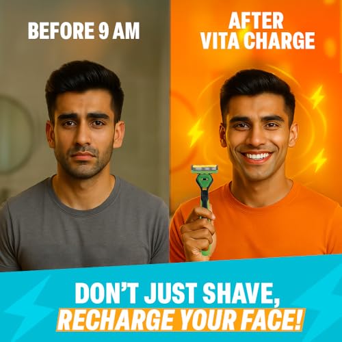 Image of Bombay Shaving Company Vita Charge 3 Razor and Pack of 2 Cartridges