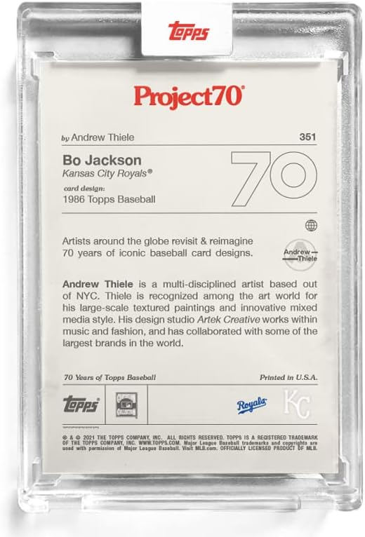 2021 Topps Project70 Baseball #351 Bo Jackson PR: 2047 Kansas City Royals 1986 Andrew Thiele